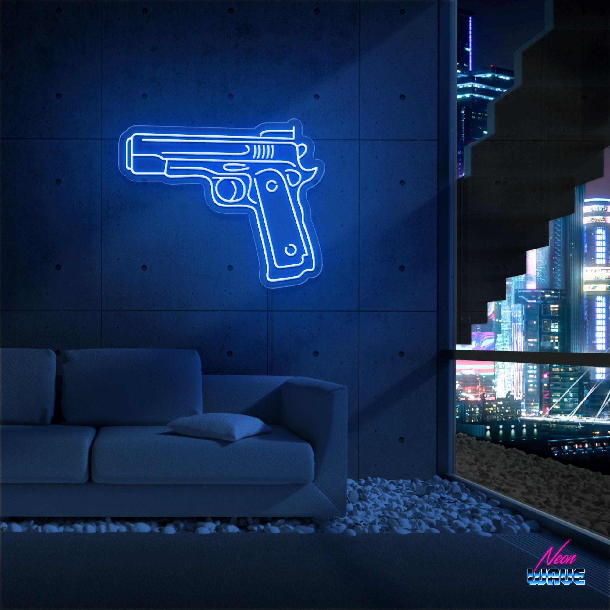 Bang Bang Neon Sign Neonwave.ch 50cm Blau 