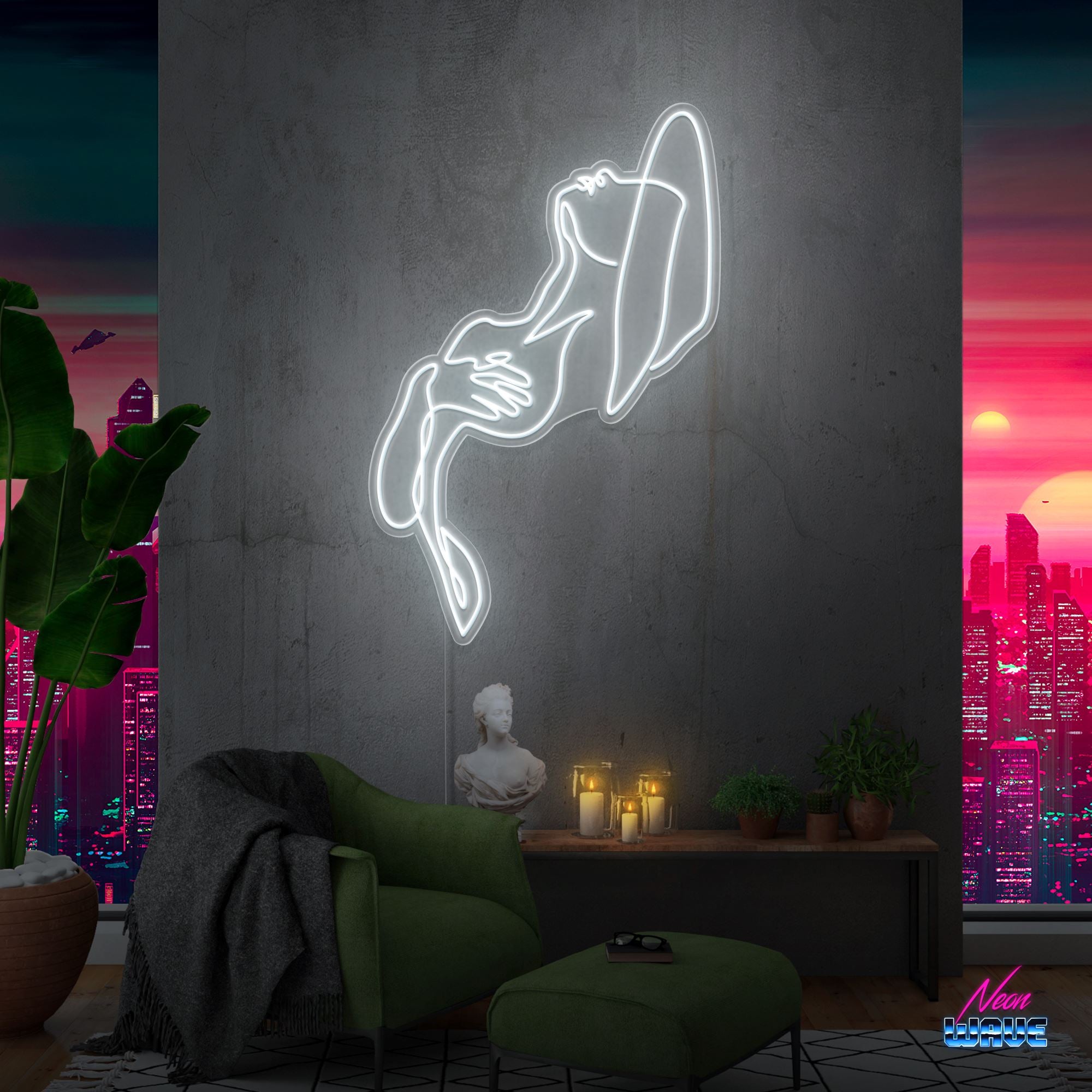 Aesthetic Woman Neon Sign Neonwave.ch 150 cm Kaltweiss 