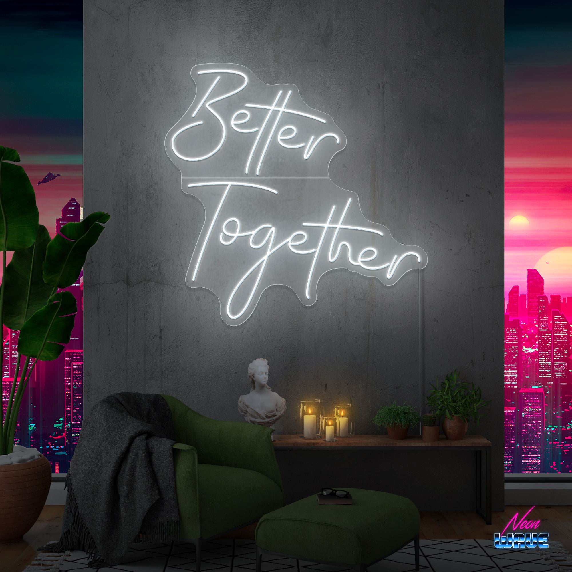 Better Together Neon Sign Neonwave.ch 50cm Kaltweiss 