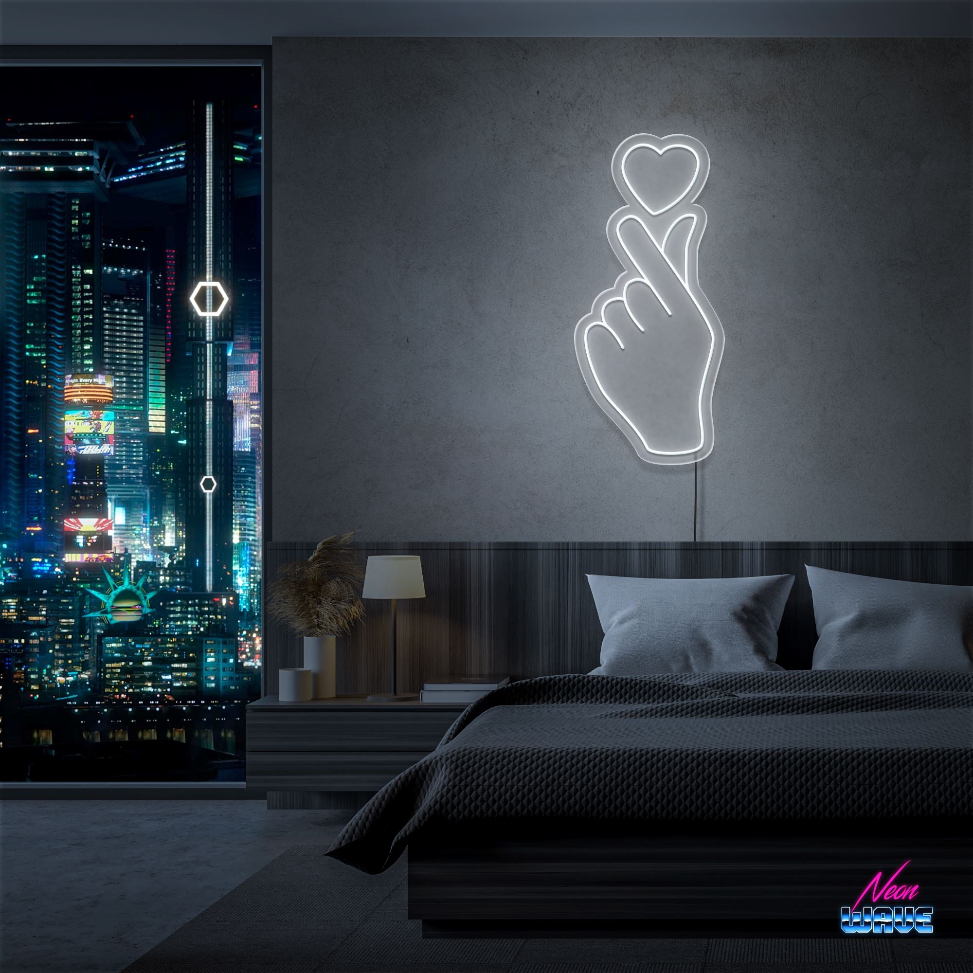 Hand Of Love Neon Sign Neonwave.ch 50cm Kaltweiss 