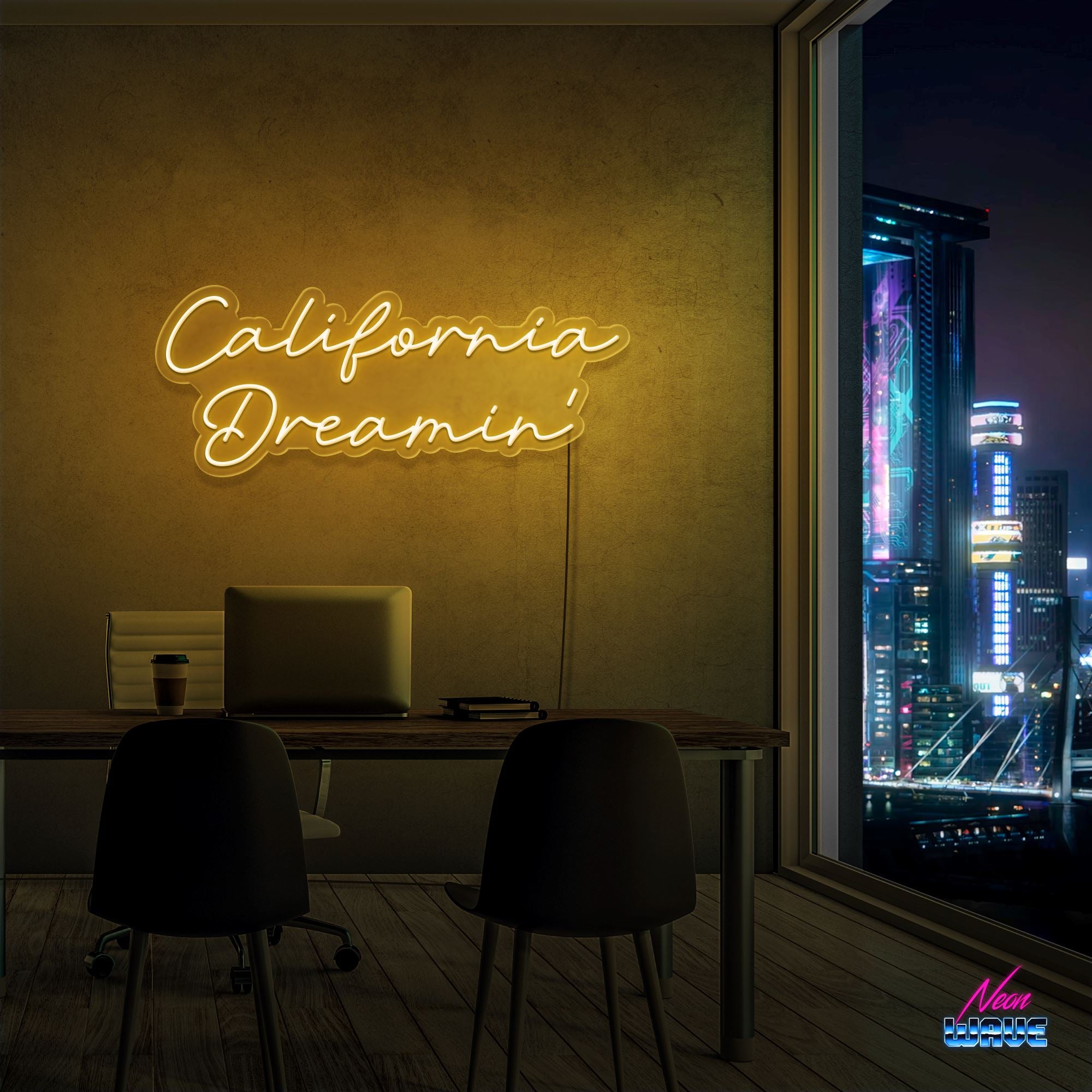 California Dreamin' Neon Sign Neonwave.ch 75cm Gold 