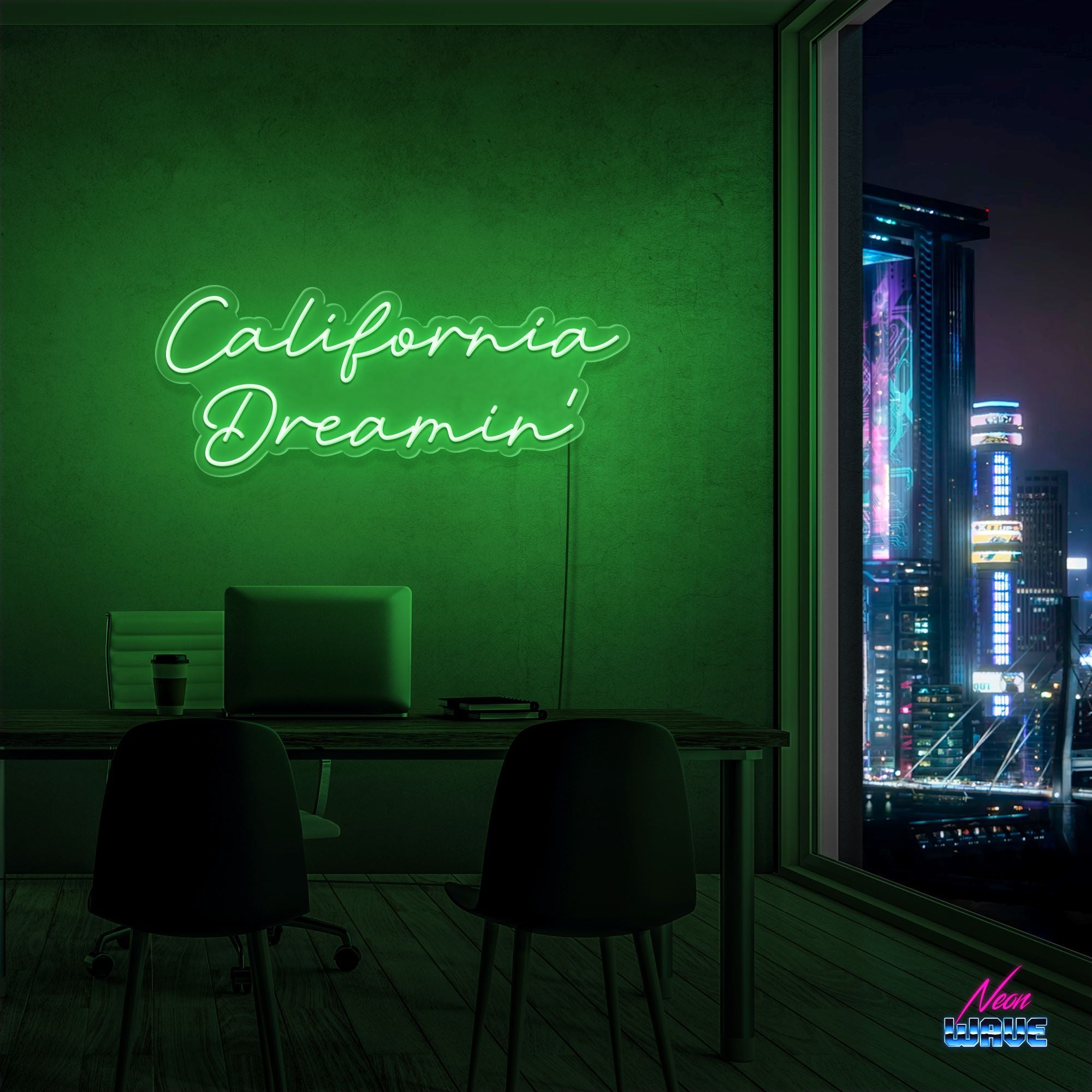 California Dreamin' Neon Sign Neonwave.ch 75cm Grün 