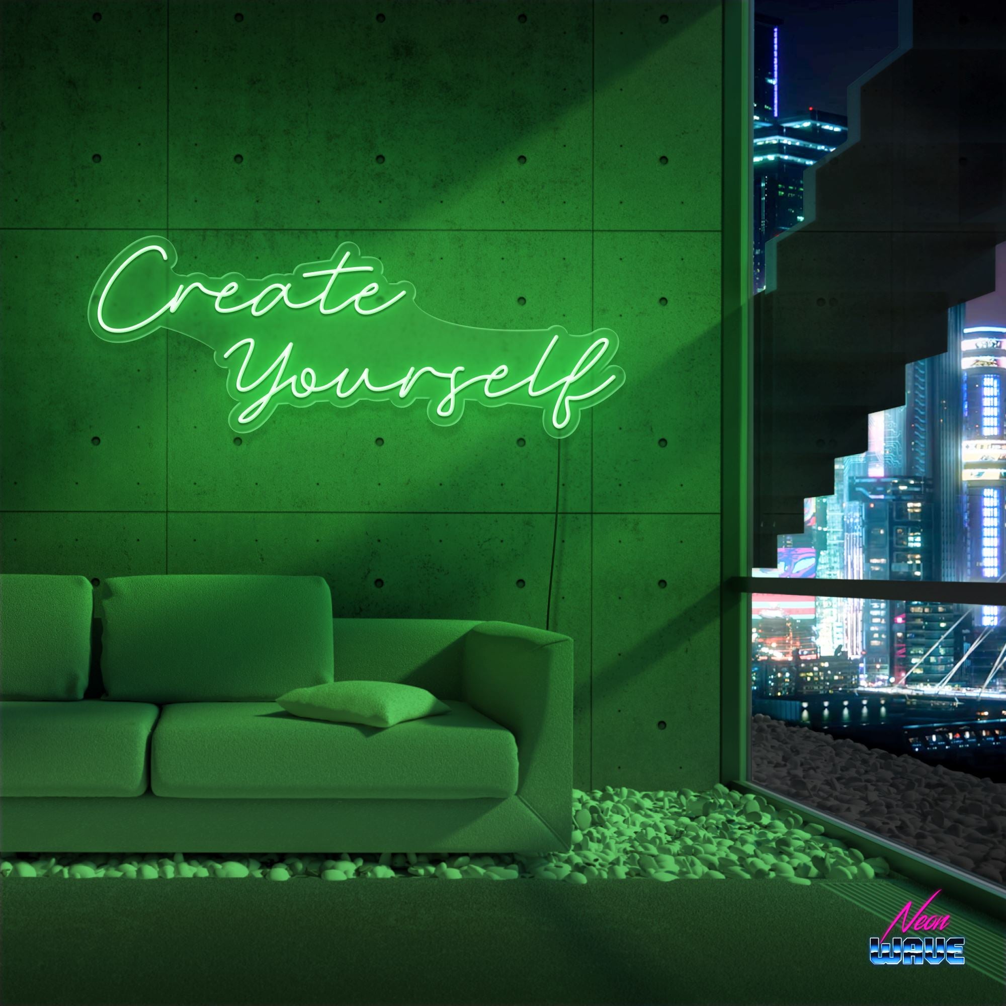 CREATE YOURSELF Neon Sign Neonwave.ch 100cm Grün 