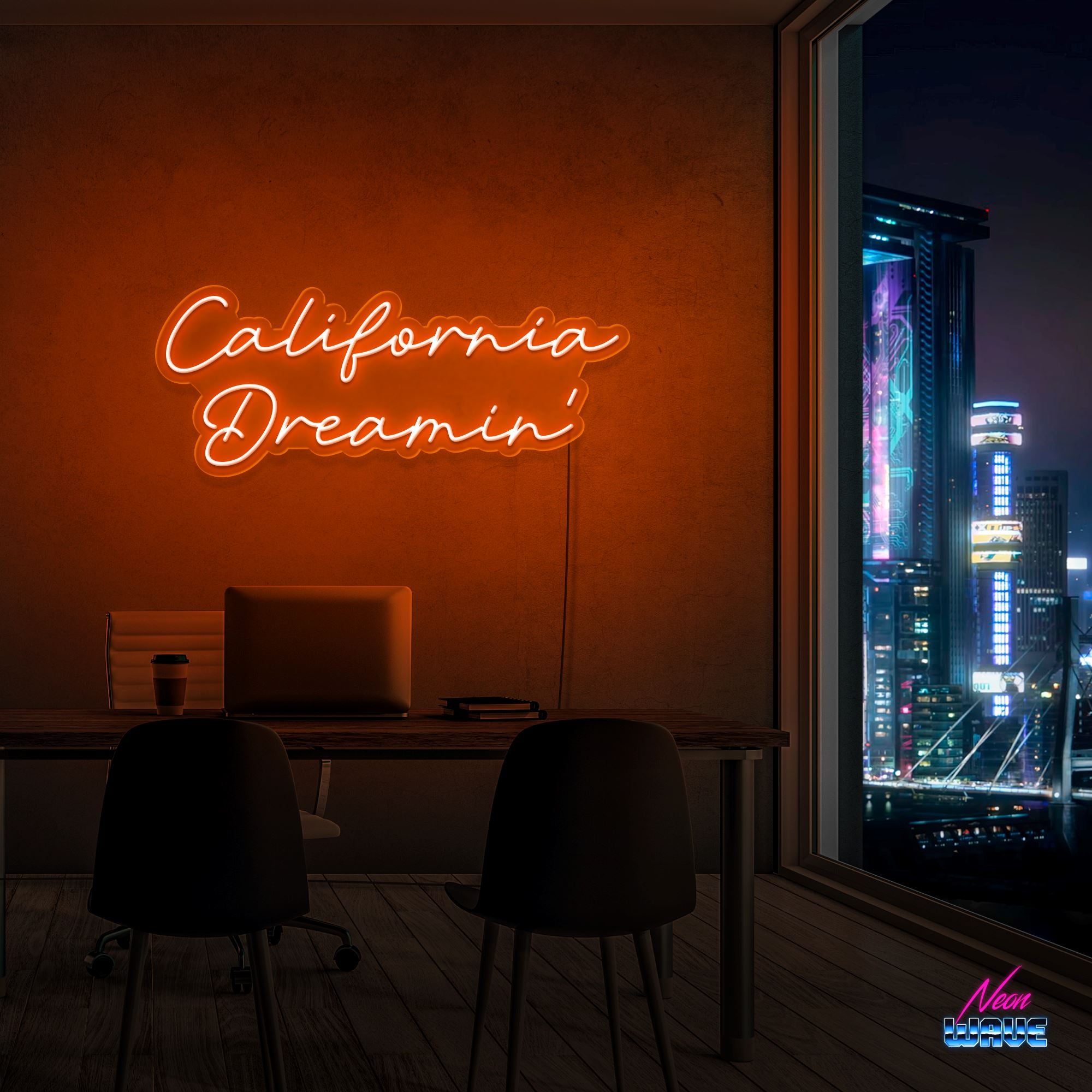 California Dreamin' Neon Sign Neonwave.ch 75cm Orange 