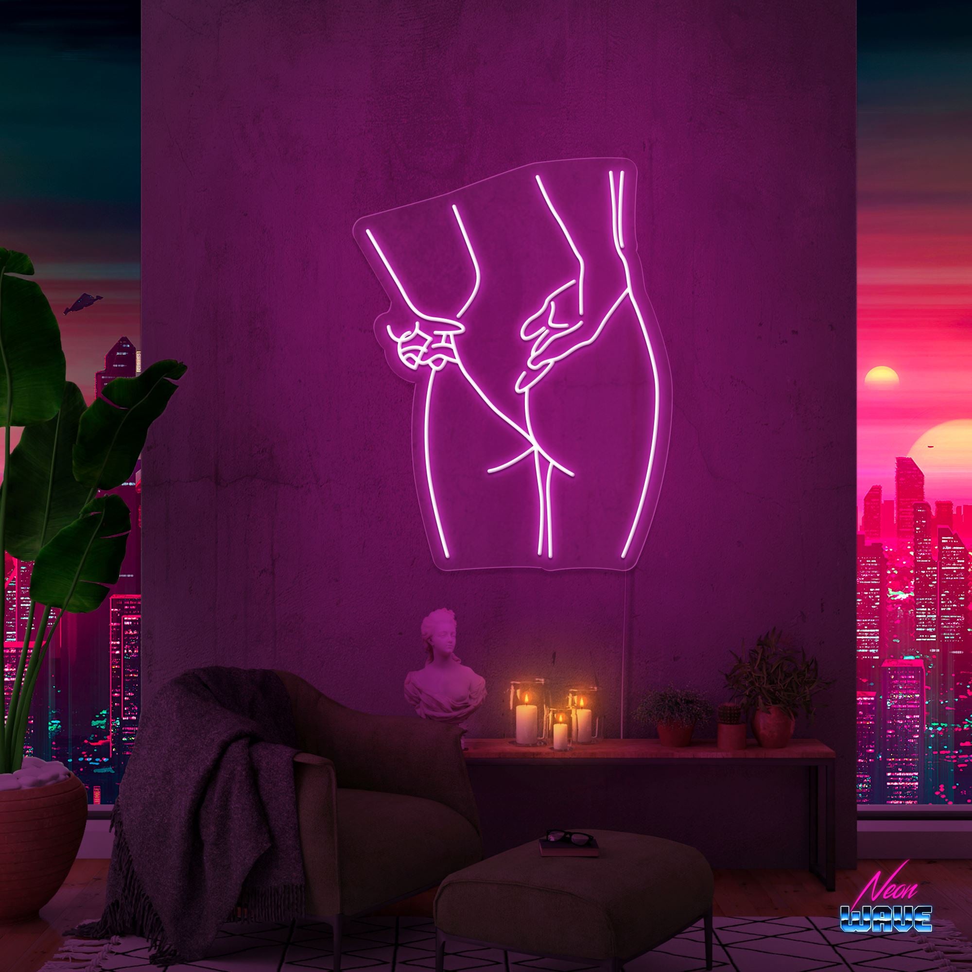 Silhouette Neon Sign Neonwave.ch 75cm Pink 