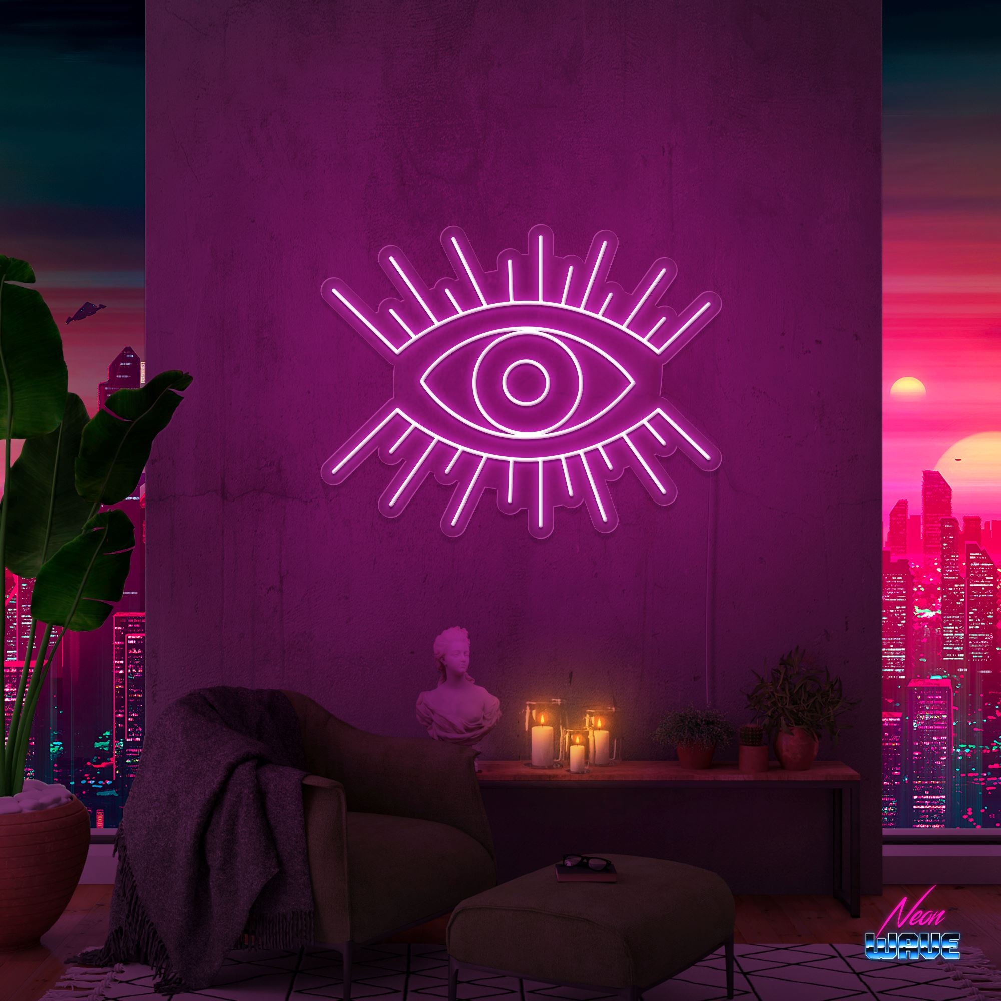 The Eye Neon Sign Neonwave.ch 50cm Pink 