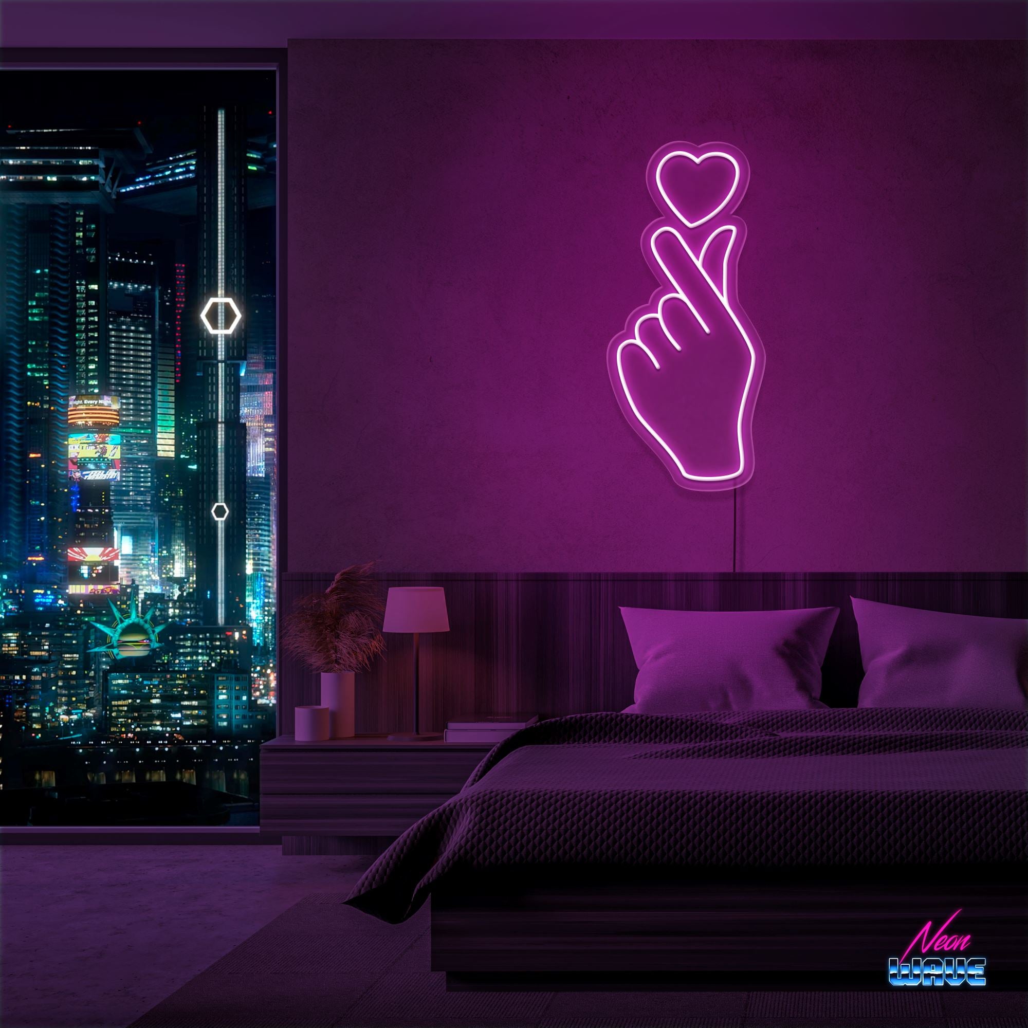 Hand Of Love Neon Sign Neonwave.ch 50cm Pink 