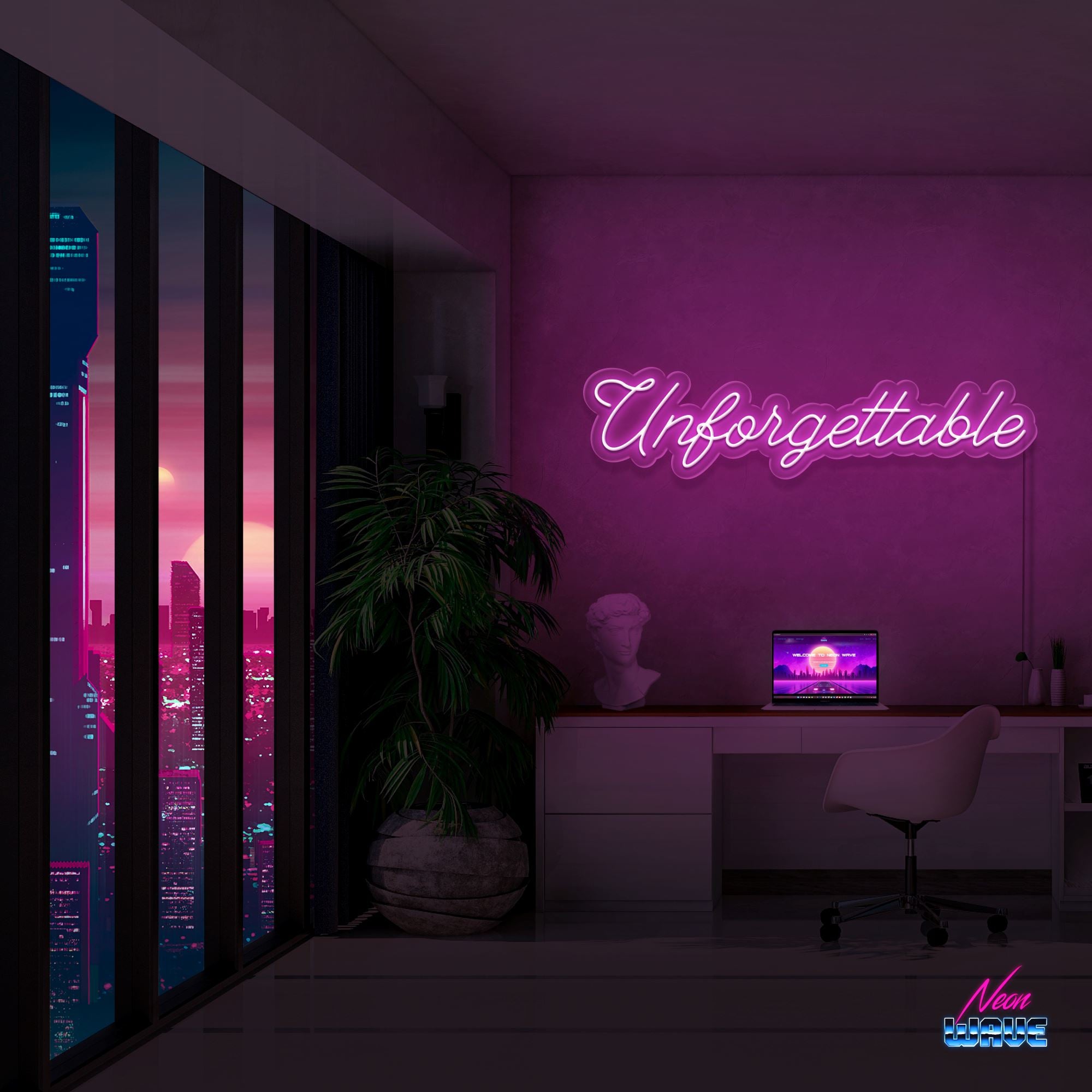 Unforgettable Neon Sign Neonwave.ch 75 cm Pink 