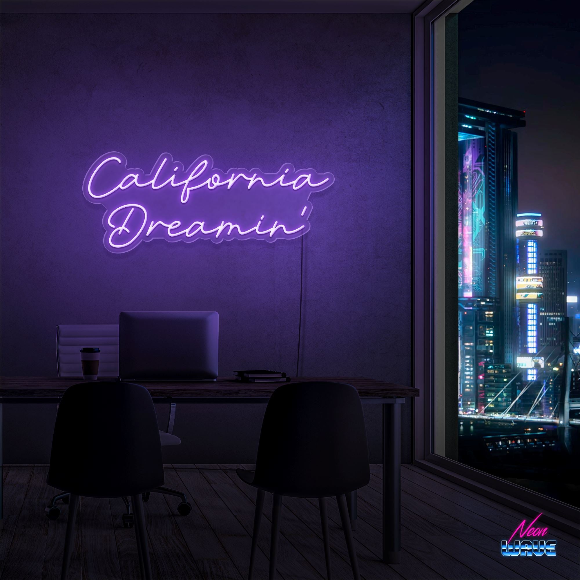 California Dreamin' Neon Sign Neonwave.ch 75cm Lila 