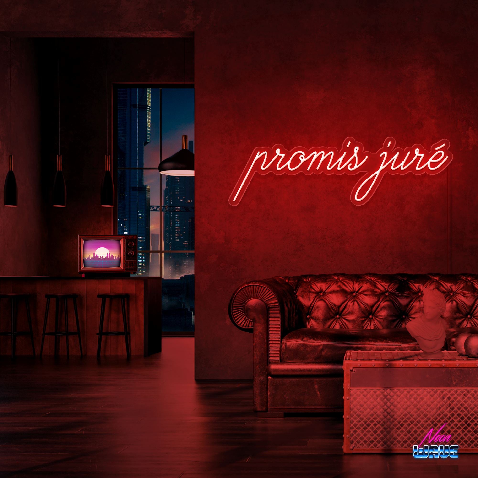 Promis juré Neon Sign Neonwave.ch 75 cm Rot 