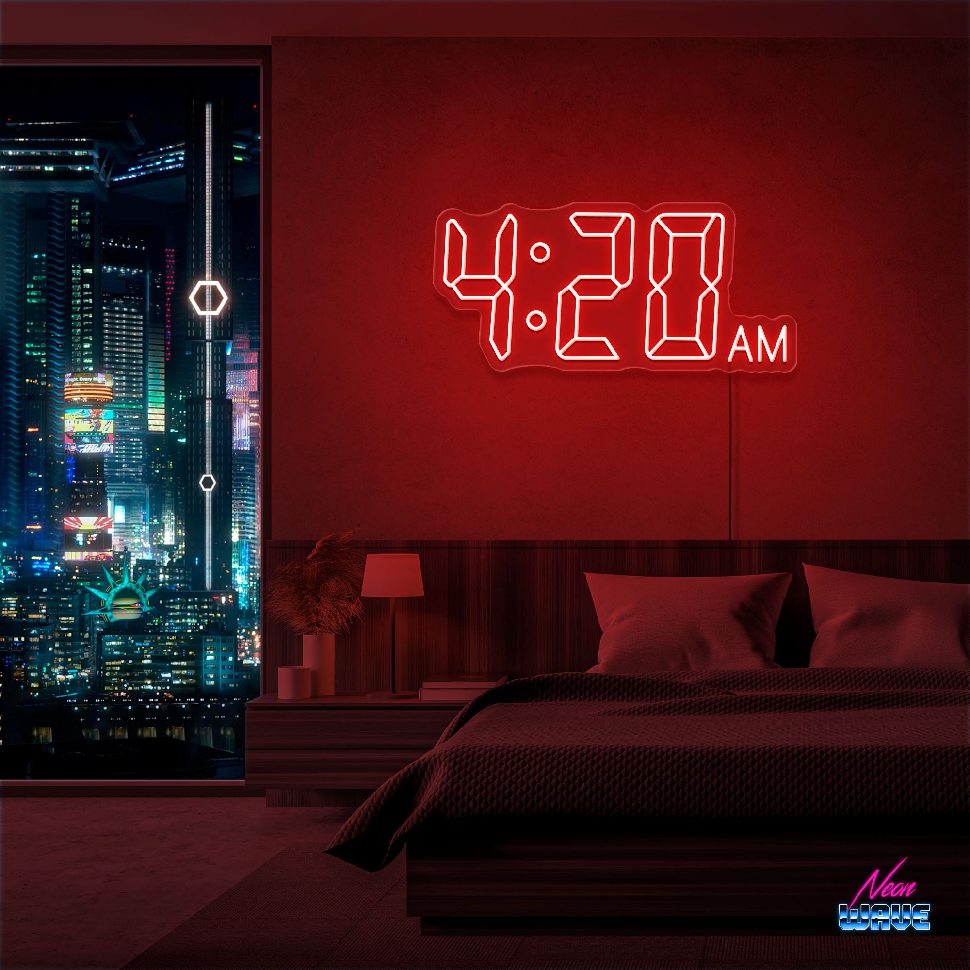 4:20 Neon Sign Neonwave.ch 50cm Rot 