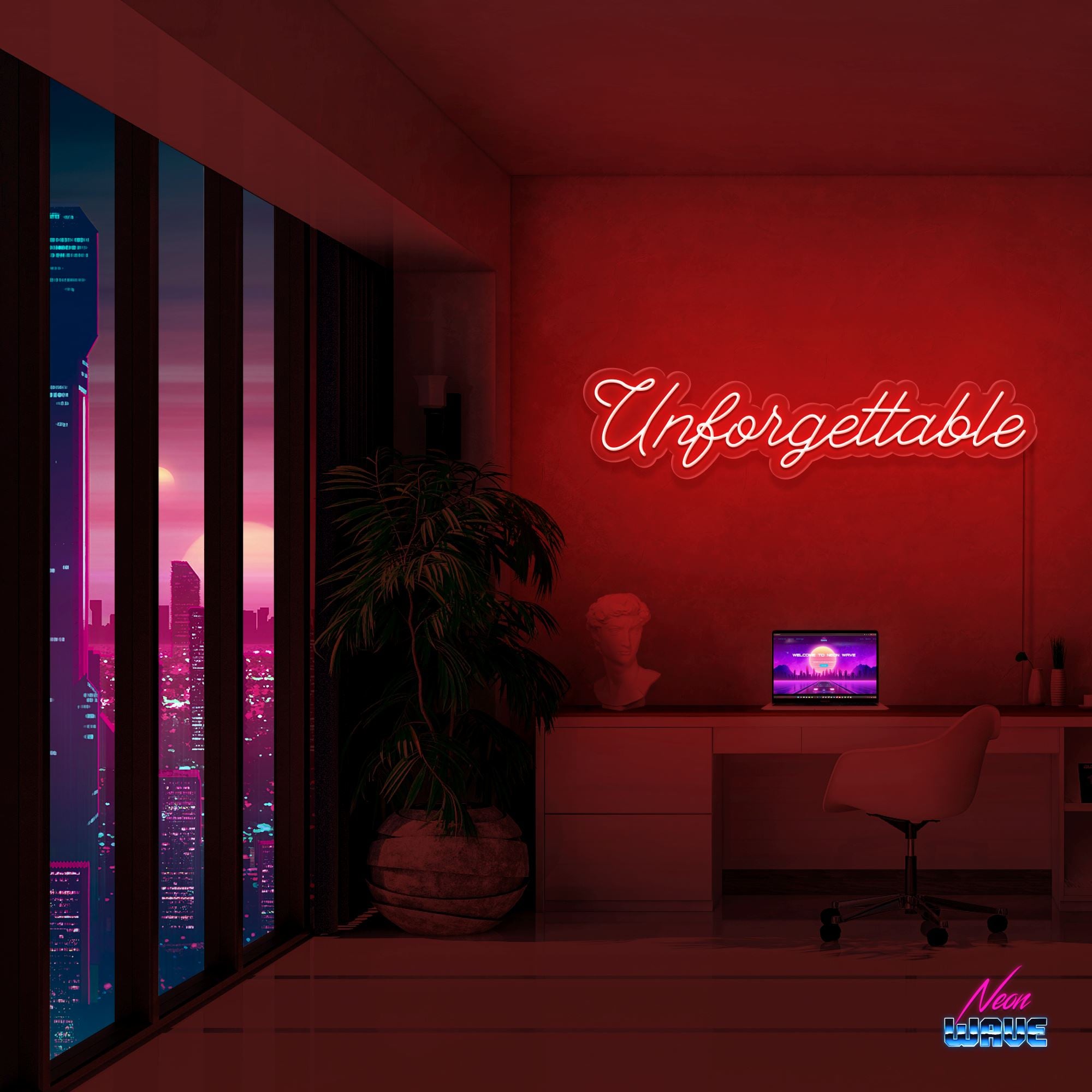 Unforgettable Neon Sign Neonwave.ch 75 cm Rot 