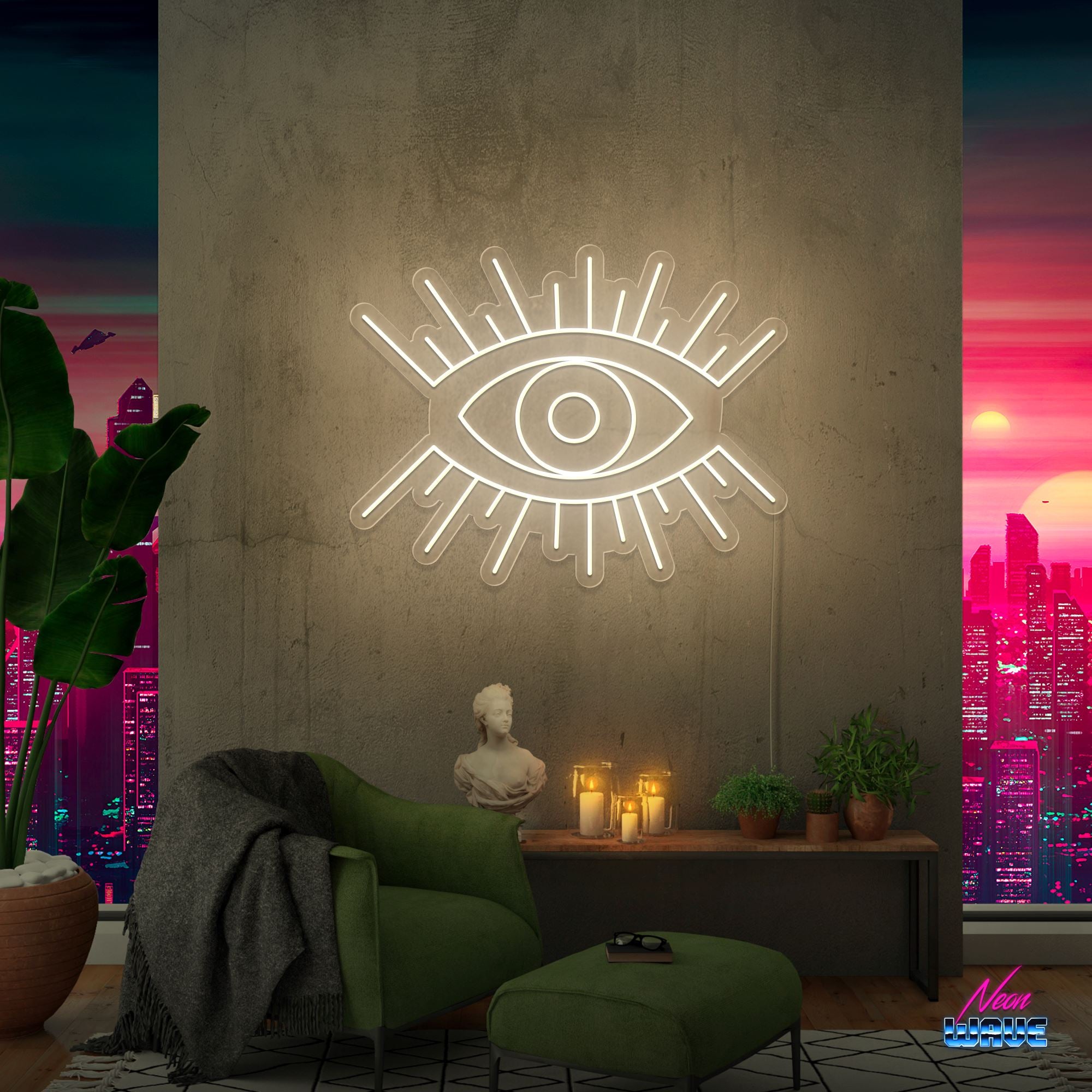 The Eye Neon Sign Neonwave.ch 50cm Warmweiss 