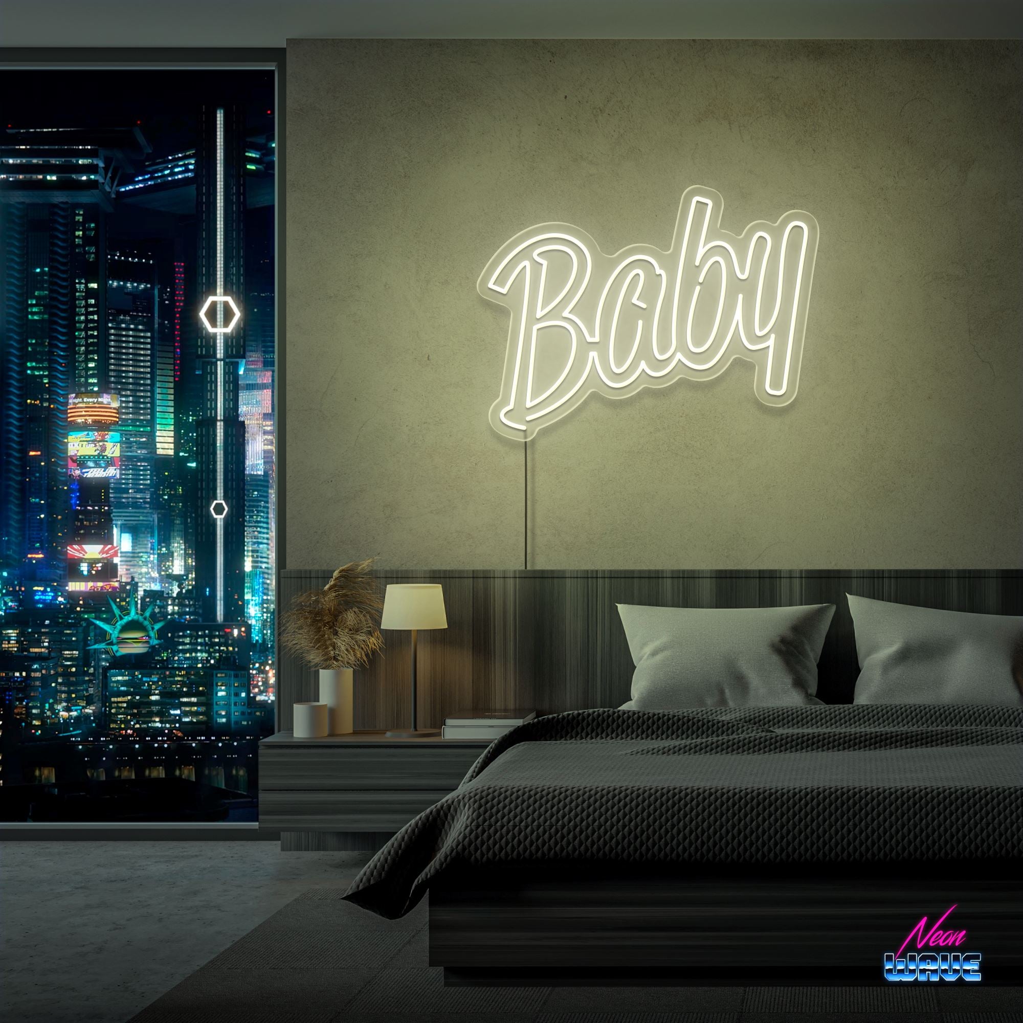 Baby Neon Sign Neonwave.ch 50cm Warmweiss 