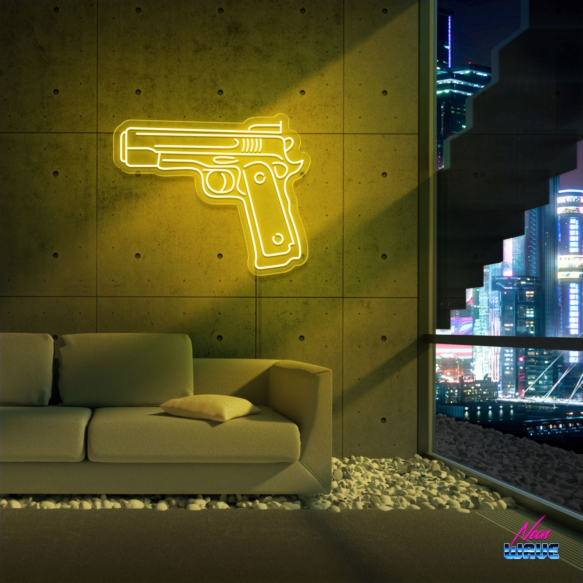 Bang Bang Neon Sign Neonwave.ch 50cm Gelb 